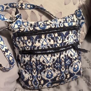Vera Bradley Blue and White Quilted Crossbody Bag